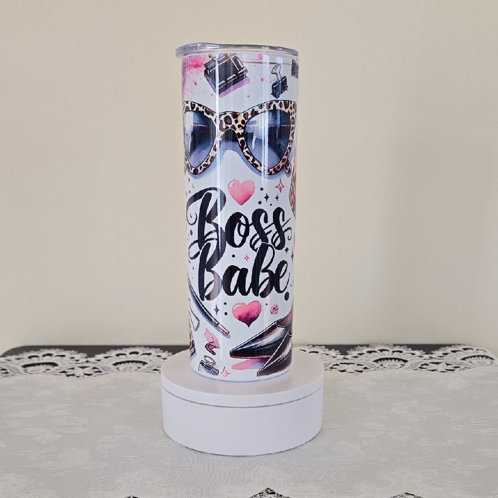 Custom 20oz Stainless Steel Tumbler - Boss Babe